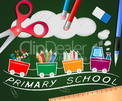 Primary School Showing Lessons And Educate 3d Illustration