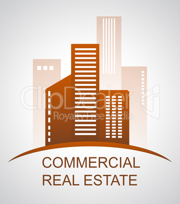 Commercial Real Estate Means Offices Buildings 3d Illustration