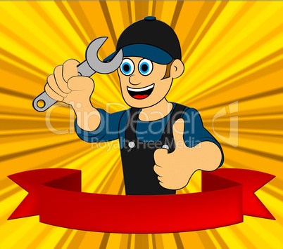 Handyman Repair Displaying Home Repairman 3d Illustration