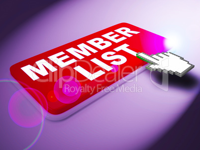 Member List Means Subscription Listing 3d Rendering