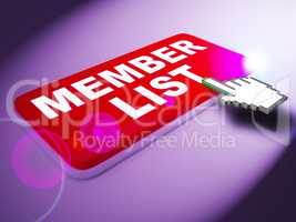 Member List Means Subscription Listing 3d Rendering