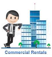 Commercial Rentals Buildings Describes Real Estate 3d Illustrati