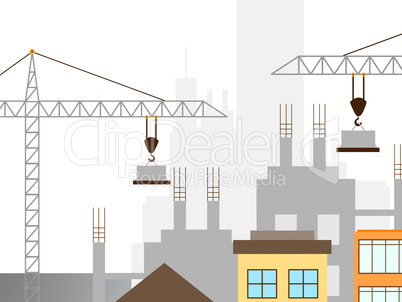 Apartment Construction Represents Building Condos 3d Illustratio