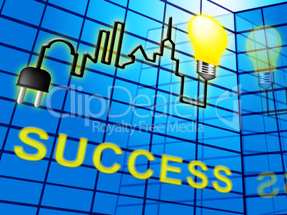 Success Lightbulb Indicates Successful Progress 3d Illustration