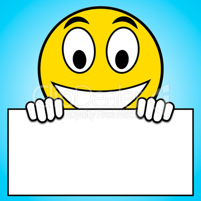 Smiley Sign Shows Happy Face 3d Illustration