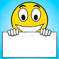 Smiley Sign Shows Happy Face 3d Illustration