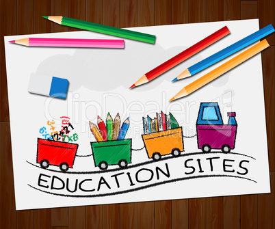 Educational Sites Shows Learning Sites 3d Illustration
