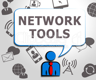 Network Tools Shows Networking Programs 3d Illustration