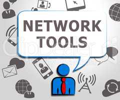 Network Tools Shows Networking Programs 3d Illustration