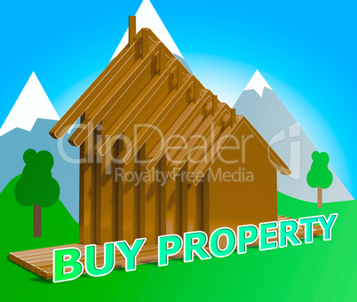 Buy Property Means Real Estate 3d Illustration