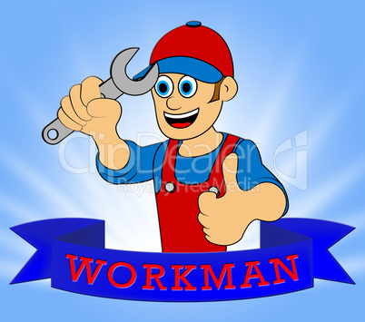 Workman Laborer Displays Building Worker 3d Illustration