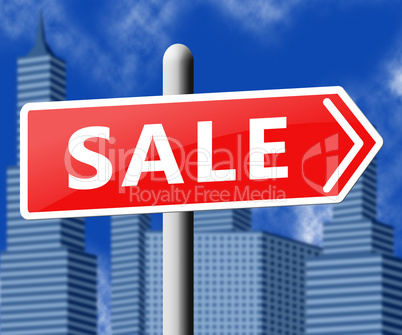 Sale Sign Means Promotion And Discounts 3d Illustration