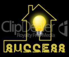 Success Light Indicates Successful Progress And Winning