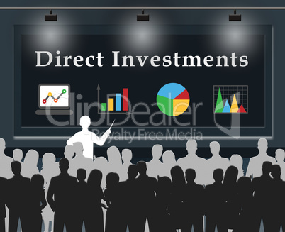 Direct Investments Means Stocks And Shares 3d Illustration