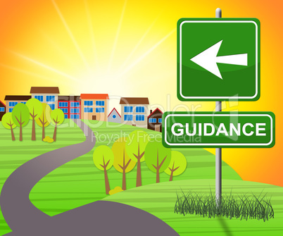 Guidance Sign Means Advice And Support 3d Illustration