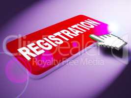 Registration Key Shows Membership Admission 3d Rendering