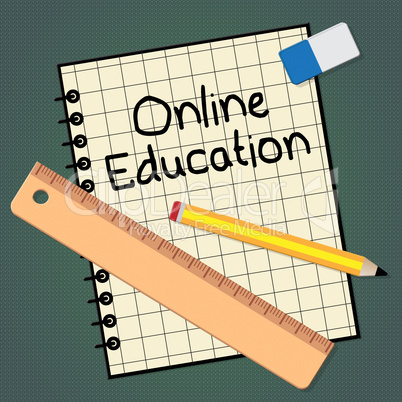 Online Education Representing Schooling Website 3d Illustration