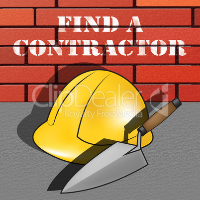 Find A Contractor Meaning Finding Builder 3d Illustration