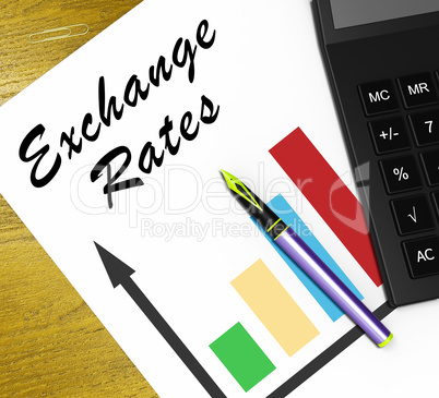 Exchange Rates Indicating Foreign Currency 3d Illustration