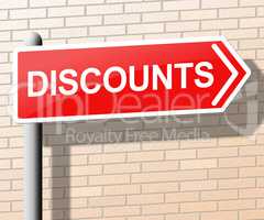 Discounts Sign Shows Sale Promo 3d Illustration