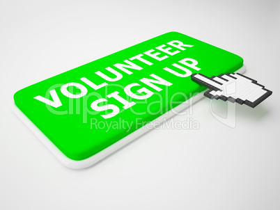 Volunteer Sign Up Showing Register 3d Rendering