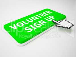Volunteer Sign Up Showing Register 3d Rendering