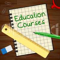 Education Courses Notebook Representing Course 3d Illustration