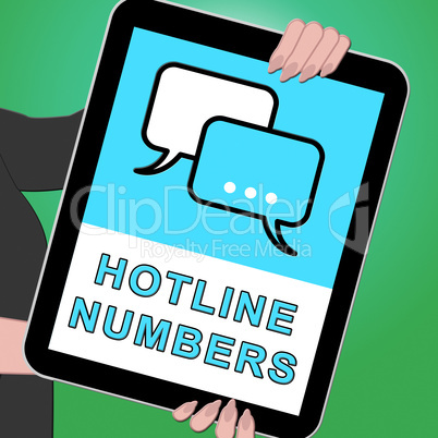 Hotline Numbers Tablet Shows Online Help 3d Illustration