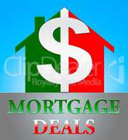 Mortgage Deals Representing Housing Discounts 3d Illustration