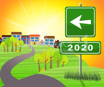 Two Thosand Twenty Indicating 2020 3d Illustration