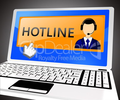 Hotline Laptop Showing Online Help 3d Illustration