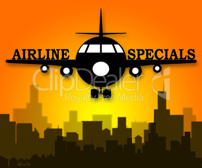 Airline Specials Shows Airplane Promotion 3d Illustration