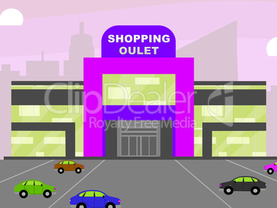 Shopping Outlet Meaning Retail Shopping 3d Illustration