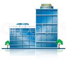 Hotel Vacation Showing City Accomodation 3d Illustration