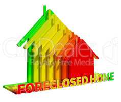 Foreclosed Home Represents Foreclosure Sale 3d Illustration