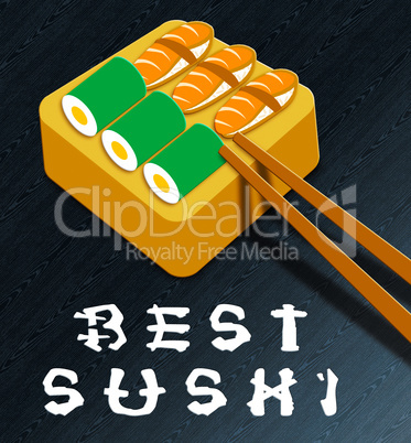 Best Sushi Showing Japan Cuisine 3d Illustration