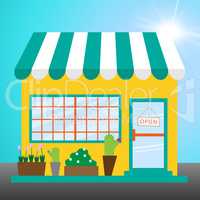 Shopping Downtown Meaning Sidewalk Store 3d Illustration