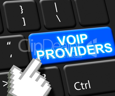 Voip Providers Key Showing Internet Voice 3d Illustration