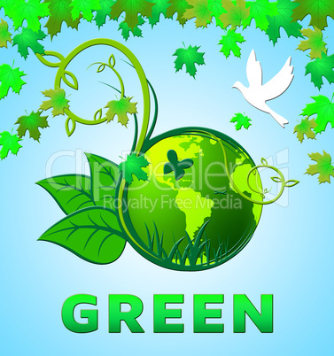 Green Shows Ecology Eco Friendly 3d Illustration Green Shows Ecology Eco Friendly 3d Illustration