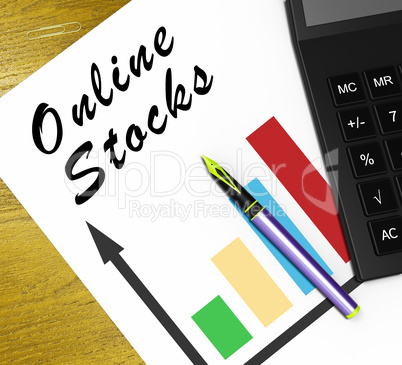 Online Stocks Meaning Internet Investing 3d Illustration