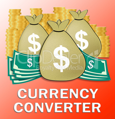 Currency Converter Shows Money Exchange 3d Illustration