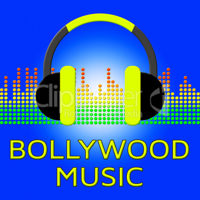 Bollywood Music Represents Indian Movie Songs 3d Illustration