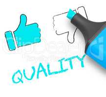 Quality Thumbs Up Means Approval Survey 3d Illustration