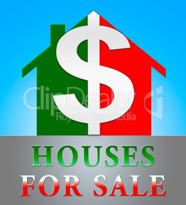 Houses For Sale Meaning Sell House 3d Illustration
