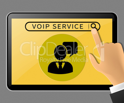 Voip Service Tablet Representing Internet Help 3d Illustration
