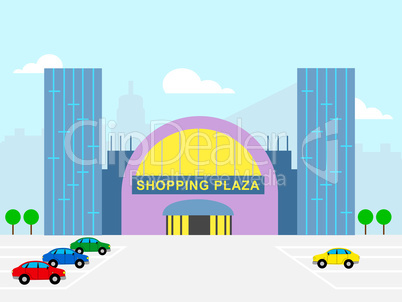 Shopping Plaza Shows Retail Commerce 3d Illustration