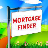 Mortgage Finder Represents Loan Search 3d Illustration