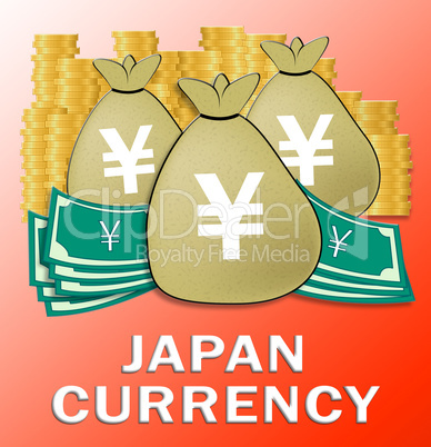 Japan Currency Means Japanese Yen 3d Illustration