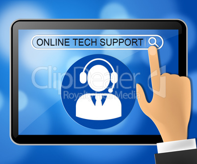 Online Tech Support Tablet Shows Help 3d Illustration