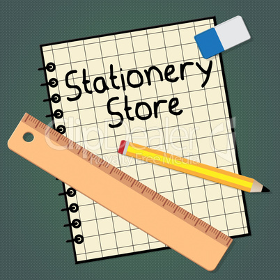 Stationery Store Represents Office Supplies Shops 3d Illustratio